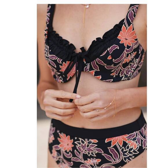 New Anthropologie Kylie Underwire Floral Bralette Bikini Top and Bottom Sz Small - Picture 4 of 7